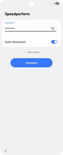 Key in the password for the Wi-Fi network and press Connect.