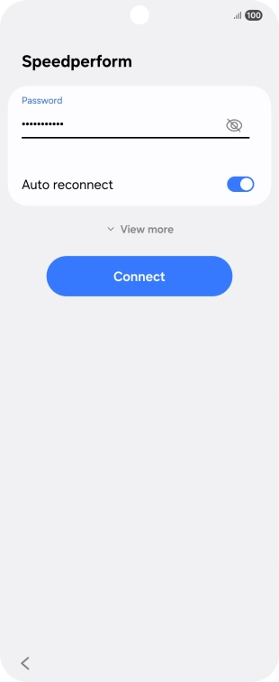 Key in the password for the Wi-Fi network and press Connect.