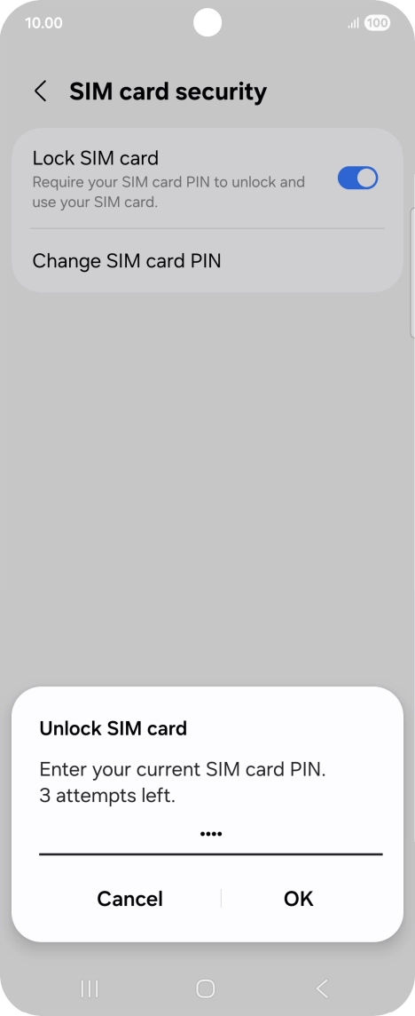 Key in your PIN and press OK. The default PIN is 1111.