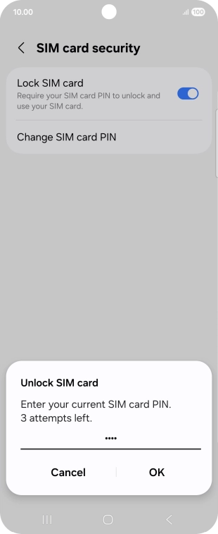 Key in your PIN and press OK. The default PIN is 1111.