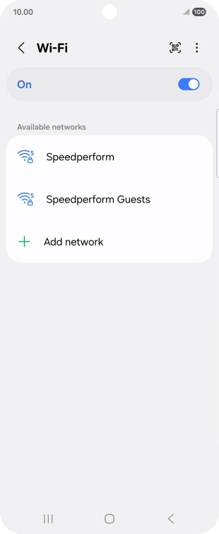 Press the required Wi-Fi network.