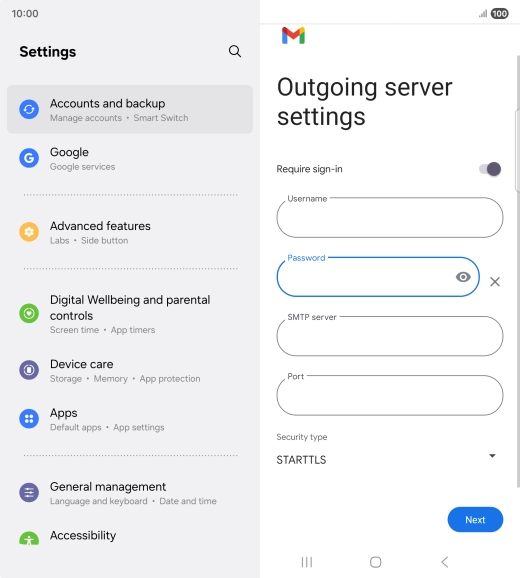 Press the field below 