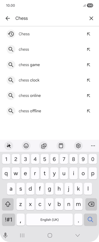 Key in the name or subject of the required app and press the search icon.