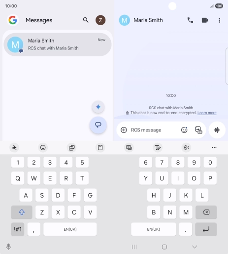 Select an existing conversation or create a new message and press the AI icon.