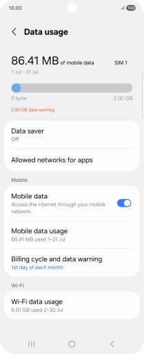 The total data usage is displayed.