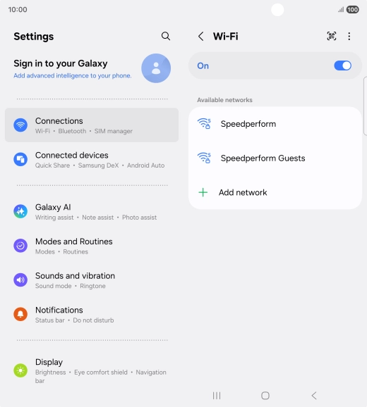 Press the menu icon.