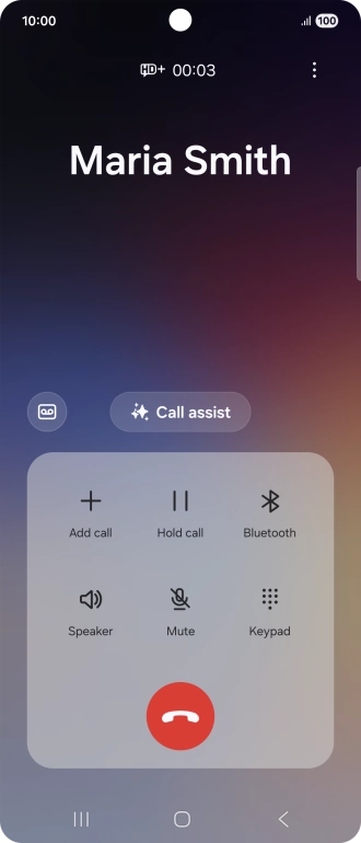 To use Galaxy AI for translation during a call, press Call assist.