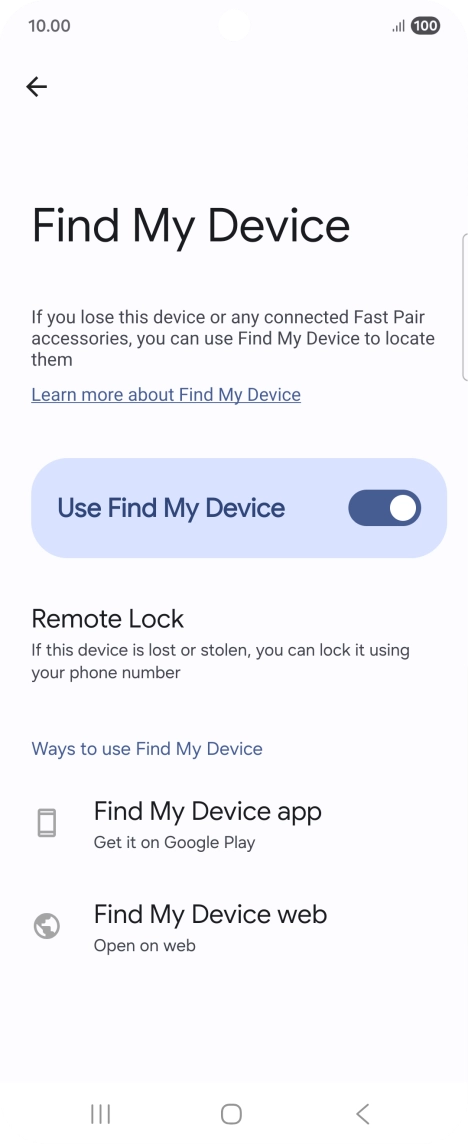 Press the Home key to return to the home screen.