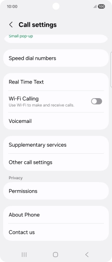 Press Supplementary services.