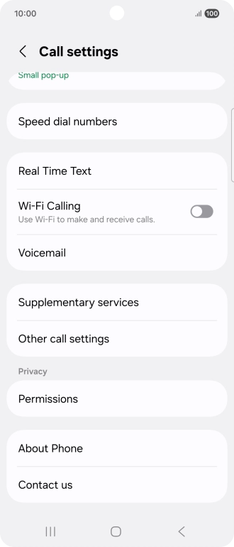 Press Supplementary services.