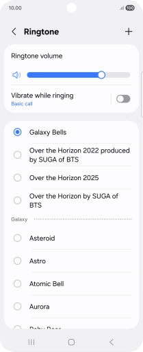 Press the required ring tones to hear them.