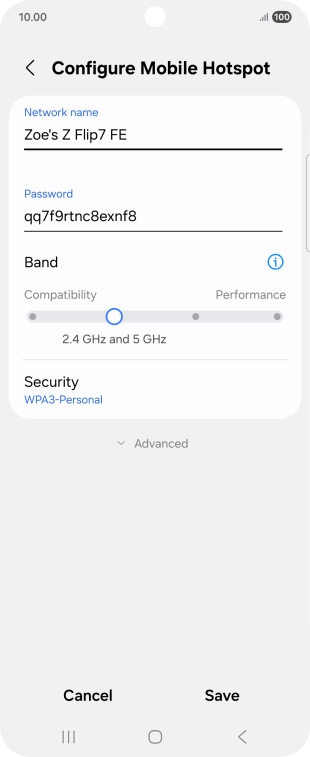 Press the field below 