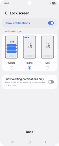 Press the required settings to turn them on or off.