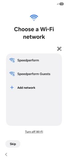 Press the required Wi-Fi network.