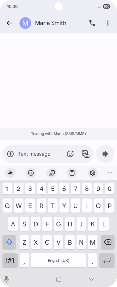 Select an existing conversation or create a new message and press the AI icon.