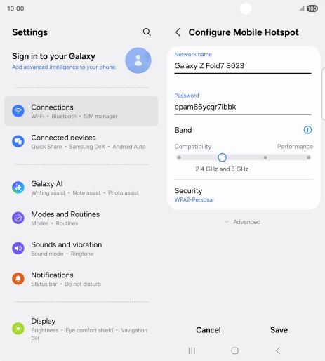Press the field below 