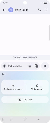 To generate a text, press Composer and follow the instructions on the screen to use the function.