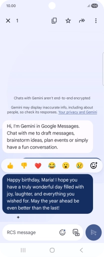 Press and hold the text suggestion from Gemini. Follow the instructions on the screen to use the text suggestion.