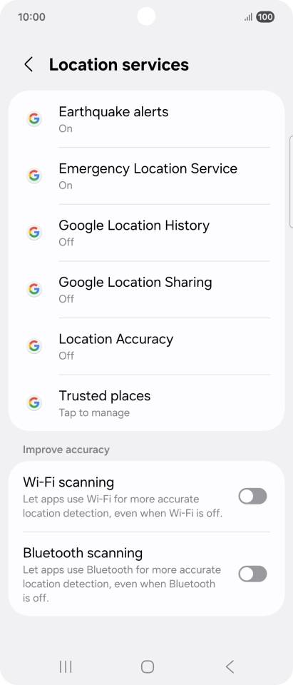 Press Location Accuracy.
