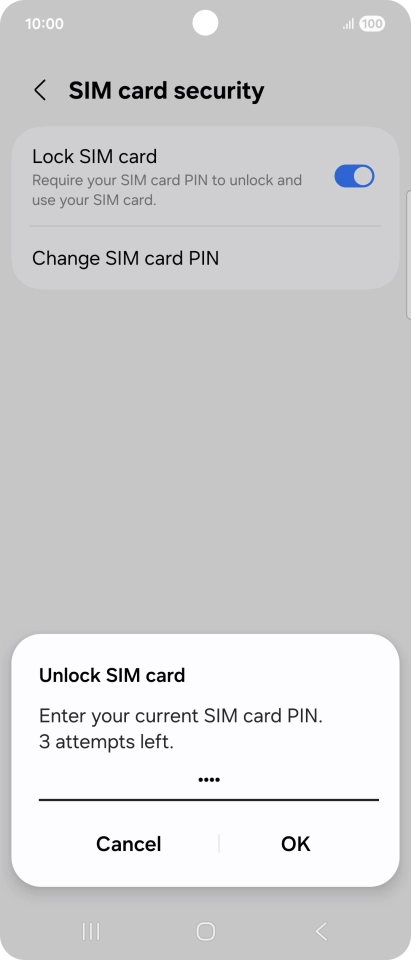 Key in your PIN and press OK. The default PIN is 1111.