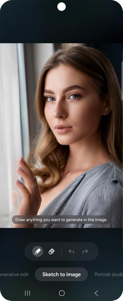 To add an object to your picture, press Sketch to image.