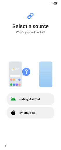 Press the required setting and follow the instructions on the screen to transfer the content from another phone.
