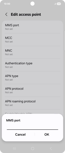 Key in 8080 and press OK.
