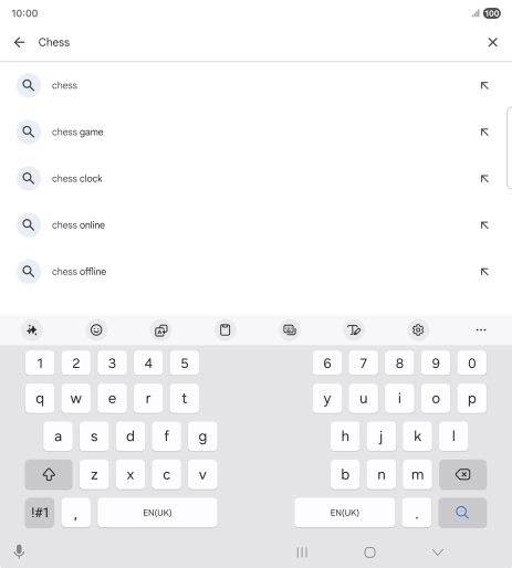 Key in the name or subject of the required app and press the search icon.