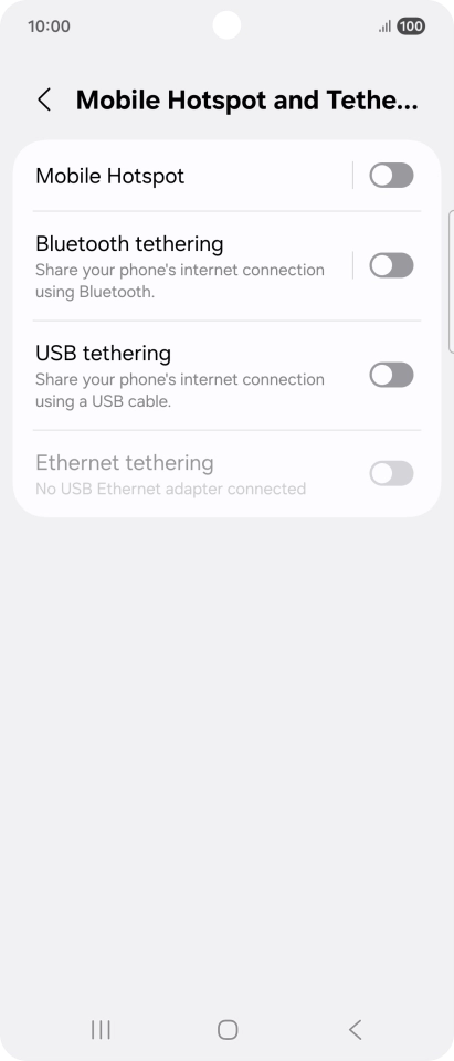 Press Mobile Hotspot.