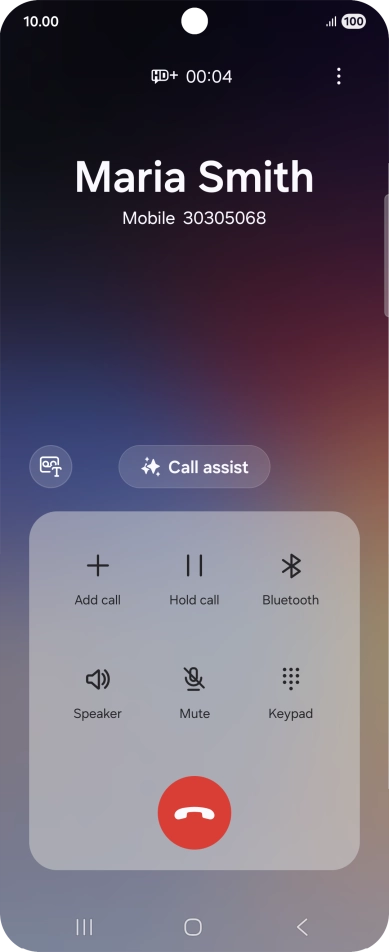 To use Galaxy AI for translation during a call, press Call assist.