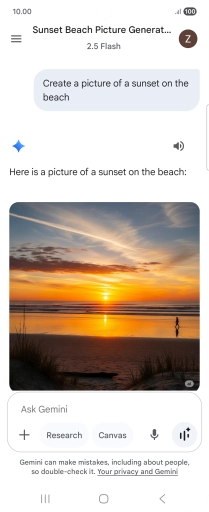 You can also ask Gemini to generate a picture based on your description.