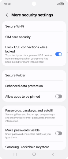 Press SIM card security.