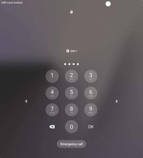If your SIM is locked, key in your PIN and press OK. The default PIN is 1111.