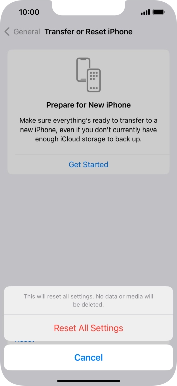 Press Reset All Settings.
