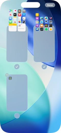 Press the delete icon next to the required home screen page.