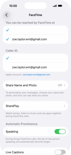 Press the required setting below 