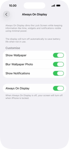 Press the indicator next to 