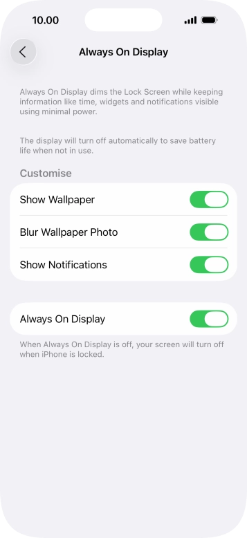 Press the indicator next to 