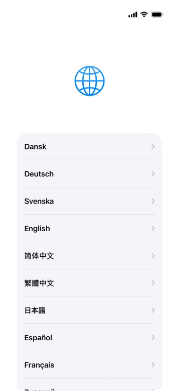 Press the required language.