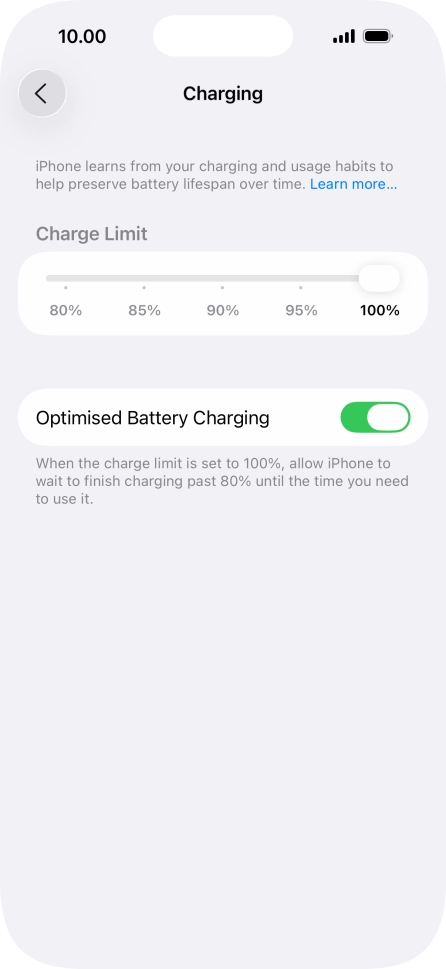 Press the indicator next to 
