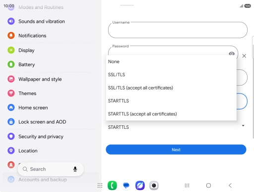 Press SSL/TLS.