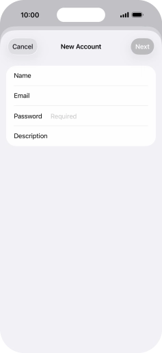 Press Password and key in the password for your email account.