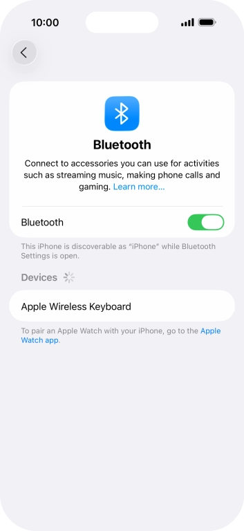 Press the required Bluetooth device and follow the instructions on the screen to pair the device with your phone.