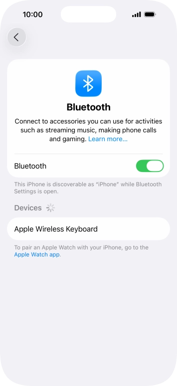 Press the required Bluetooth device and follow the instructions on the screen to pair the device with your phone.