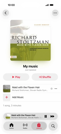 Press the song title.