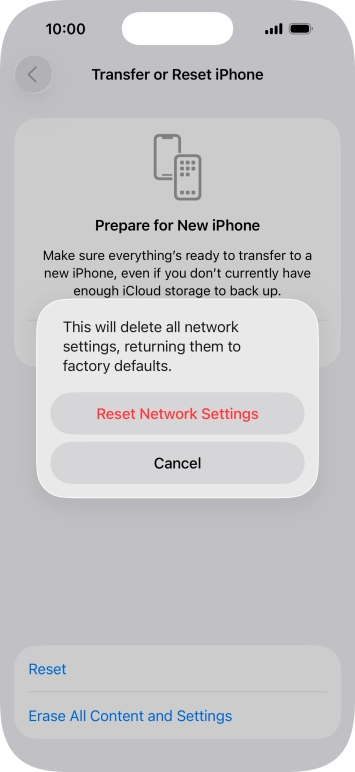 Press Reset Network Settings.