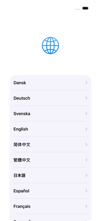 Press the required language.