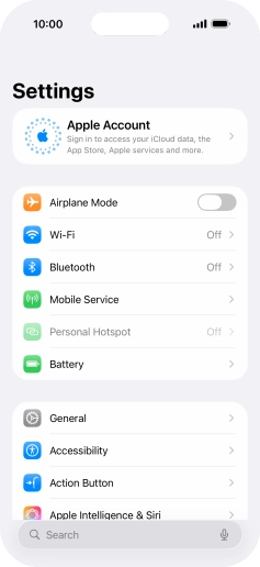 Press Apple Account.
