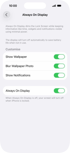 Press the indicator next to 