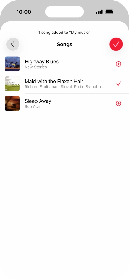 Press the confirm icon.
